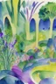 Placeholder: abstract watercolour english garden in the style of picasso centred