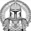 Placeholder: line work, coloring book, boba fett, mandala, black and white, thick lines, vector file