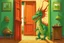 Placeholder: A good dragon knocks on the door of a child's room