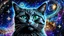 Placeholder: cat-alien stunning weird hybrid , in background galaxy, stars, fantasy, detailed, masterpiece intricate on encaustic deep Byzantian space ancient art , details, HDR, glitch, metallic, cold colors, sharp focus, 64 megapixels, sci-fi mood