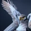 Placeholder: portrait of a bird of prey, feathers, extremely sharp detail, finely tuned detail, ultra high definition, 8k resolution, dynamic lighting, unreal engine 5, ultra sharp focus, mountains, winter landscape, background trees