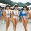 Placeholder: Early 90s Japanese Race Queens waiting in swimsuit for entertainment