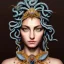 Placeholder: ultra detailed fullbody portrait of Medusa , extremely detailed digital painting, intrincate, extremely detailed face,crystal clear Big eyes, in the style of Caravaggio, mystical colors , perfectly centered image, perfect composition, rim light, beautiful lighting, 8k, stunning scene, raytracing