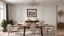 Placeholder: comedor moderno en una mansión con cuadro y guitarra eléctrica