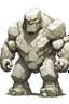 Placeholder: Gigantic stone golem on white background