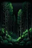 Placeholder: forest in green and gray on a black background in futuristic style