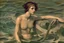 Placeholder: woman in camo swim in deep water by andrea del sarto