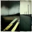 Placeholder: Minimal abstract oil paintings desolate 1960s carpark concrete fragments style of Justin Mortimer and Francis Bacon. road markings.