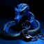 Placeholder: Blue Computer Hacker Snake. NFT Pixel Art