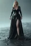 Placeholder: Kate Winslet as evil queen in black leather gown, cleavage, angry, stern look unreal 5, octane render,cinema4d, dynamic lighting, dramatic lighting, 4k, redshift render, highly detailed, hyper realistic