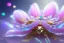 Placeholder: one big crystal subtle flower in a galactic ambiance, transparent petals, delicate colors, in the foreground, with a very little beautiful fairy, full of details, smooth, bright sunshine，soft light atmosphere, light effect，vaporwave colorful, concept art, smooth, extremely sharp detail, finely tuned detail, ultra high definition, 8 k, unreal engine 5, ultra sharp focus