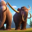 Placeholder: mammoth and man prehistoric savannah hunter