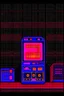 Placeholder: Focus on the Cockpit of a spaceship, alarm ringing, red indicator lit. Pixel art