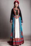 Placeholder: young lady in azeri national costume standing full body shot