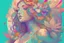Placeholder: A detailed illustration a print of a vintage goddess, large colorful flower splash, t-shirt design, in the style of Alphonse Mucha, colorful tropical flora pastel tetradic colors, 3D vector art, cute and quirky, fantasy art, watercolor effect, bokeh, Adobe Illustrator, hand-drawn, digital painting, low-poly, soft lighting, bird's-eye view, isometric style, retro aesthetic, focused on the character, 4K resolution, photorealistic rendering, CMYK, using Cinema 4D