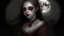 Placeholder: In the pallid moonlight, a peculiar girl appears - a vampire, her skin a haunting shade of spectral grey, as if she herself were wrought from the lonely heart of a forsaken moon. Cruel rubies are set into her eyes, glowing with ominous liveliness against her lifeless pallor. Blood, a sinister accompaniment to her form, the colour of garnet, seems to drip off her like a macabre jewel, casting a chilling aura of dangerous enchantment about her.