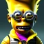 Placeholder: Bart Simpson toddler, steampunk headphone, sunglass, gangsta neckless, full body, yellow puffer jacket, tokio background, dramatic lighting, hyper realistic, unreal engine 5, 16k