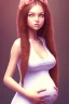 Placeholder: girl, cute, beautiful, pregnant, sundress, long hair, brown hair, brown eyes