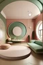 Placeholder: room design with circles and curves