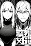 Placeholder: angry blonde girl, angry pose, greyscale