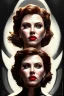 Placeholder: painting of scarlett johansen as evil queen in black leather, feminie, angry, stern look on her face, volouptous, busty, cleavage, emperious, mature, highly detailed, digital painting, artstation, concept art, smooth, sharp focus, illustration, art by gaston bussiere and alphonse mucha