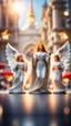 Placeholder: magazine cover, jubilee of god and the angels coming to the people,bokeh like f/0.8, tilt-shift lens 8k, high detail, smooth render, down-light, unreal engine, prize winning