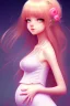 Placeholder: girl, cute, beautiful, pregnant, dress, long hair, anime