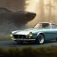 Placeholder: hyperrealism Drawing of 'Volvo P1800' three quarter frontal aerial view, by gaston bussiere, greg rutkowski, yoji shinkawa, yoshitaka amano, tsutomu nihei, donato giancola, tim hildebrandt,oil on canvas, cinematic composition,Sharp detail,extreme detail,fit full head inside picture,16k