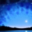 Placeholder: cosmos, sky stars, night sky, moon, light, river, ray tarce, dense florest, high detailed