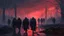 Placeholder: {{{Bio-engineered undead cyborg army marching}}} machine soldiers, future military, tactical wear, gas creepy landscape, techno gothic visual composition, science fiction painting, Denis Sarazhin, Alex Colville, Simon Stålenhag, Neil Blomkamp, Frank bowling, Christopher Shy, Alejandro Burdisio, RAW, gritty, high contrast, atmospheric horror art, gripping and suspenseful, vivid, neon overlay, narrative art, textured, dramatic, surreal horror, gestural, disco diffusion