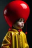 Placeholder: litlle boy with yellow raincoat , red balloon from IT movie