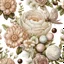 Placeholder: a stunning pale colors flower bouquet with lace chocolate balls and very cute little floating, clinging fantasy creatures between the flowers, high cualtiy, detailed, sharp focus, fantasy, nice flowers, photorealistic, masterpiece