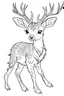 Placeholder: outline art for Fawn (Deer) coloring pages with sitch, white background, Sketch style, full body, only use outline, toddlers style, clean line art, white background, no shadows and clear and well outlined.