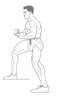 Placeholder: kick boxer, realistic, each unique, flat vector, full view, only draw lines, clean line art, –no sketch, white background, minimalistic black lines, minimal black color, coloring page, thin black line art, perfect shape, perfect clear lines,