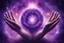 Placeholder: kundalini, connected to the universe, purple galaxy, soul holding few universes in hands