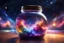 Placeholder: The entire galaxy is contained in a glass jar, ultra-realistic, ultra-detailed, dramatic lighting, 4K, colorful environments