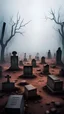 Placeholder: Many scary graves, dead land, fog