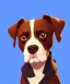 Placeholder: Cute dog, one colour background