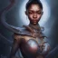 Placeholder: sango fantasy, fantasy magic, intricate, sharp focus, illustration, highly detailed, digital painting, concept art, matte, artgerm and paul lewin and kehinde wiley, masterpiece sexy lips Asian afro lips black African lady body Asian Dragon head silver bright rain lady outer space pretty skull head