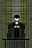 Placeholder: punisher sku;; inside prison cell in the style of Hiroshi Nagai