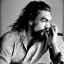 Placeholder: Jason Momoa smoking a cigar in 1955, dramatic light, high detail, cinematic