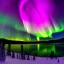 Placeholder: high-quality, fine-detail photography of beautiful, stunning, winter forest surrounding large reflective lake with vibrant, colorful northern lights filling sky, Norway, Iceland, 8k resolution, realistic, intricate, 3D, digital art, detailed matte, volumetric lighting