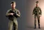 Placeholder: G.I. Joe doll soldier Donald Trump, gun,boots, helm, Trump facial detail,trump, beret