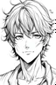 Placeholder: draw in color manga beautiful man