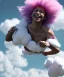 Placeholder: Ultra realistic speed clouds sky scene, wide angle view, sweet childs falling down, inflatable color clothing, free jumping flying, many trinkets, monster hair, hair monster, many jelly beans, balls, smile, happy, circus style, extreme, wind, clouds sea, 20,000 feet altitude, stratosphere, soft color, highly detailed, unreal engine 5, ray tracing, RTX, lumen lighting, ultra detail, volumetric lighting, 3d, finely drawn, high definition, high resolution.