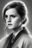 Placeholder: emma watson identify face, Hogwarts uniform , pintura, ,details,texture,8k quality, fog,particles fire, florest, Minimalism, Romanticism, Expressionism, Impressionism