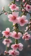 Placeholder: spring is coming, fresh red peach blossoms and buds, flowers are blooming. there are green dates hanging on the branches. the night came early, the dawn came late, the buckets were full of flowers, and dew was at the door.