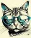 Placeholder: Art illustration cat sunglasses