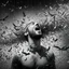 Placeholder: A black and white image of a man screaming with his eyes covered. His head is surrounded by a flock of birds, professional camera (zoom), Canon EOS R5, edge lighting, cinematic lighting, translucency, extrusion and gradient value change, specular attenuation and contrast, strong ambient occlusion overlay, depth parallax, photorealistic, 4K, 3D, realism, hyperrealism, macro detail and clear texture, good lighting, detailed texture, modern photography style, 3D, 4D, 4K --2:3