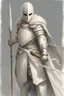 Placeholder: Knight wearing white half armor and white cape with white mask, holding a spear